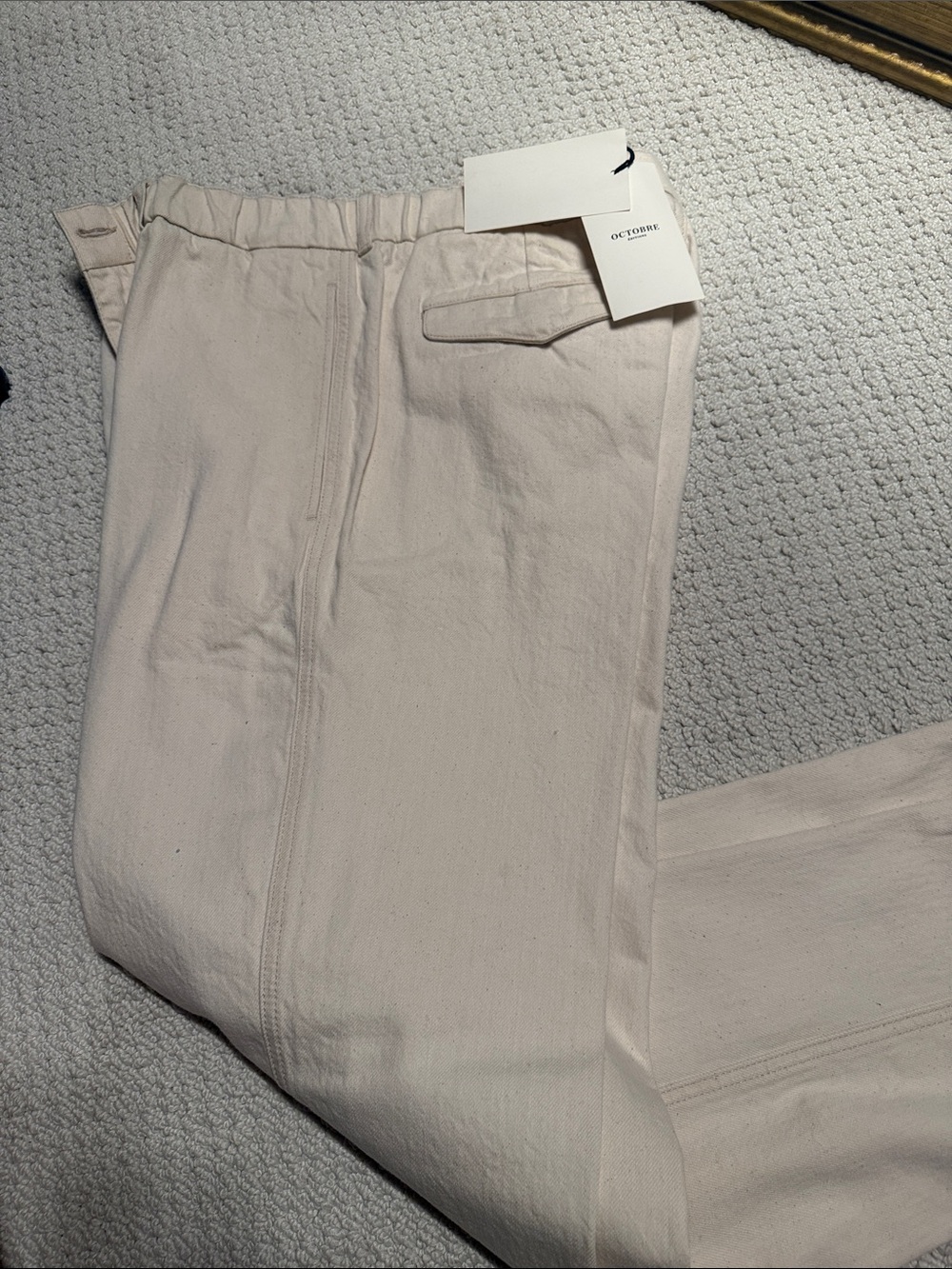 Octobre Slim Straight Cream Chinos for Men